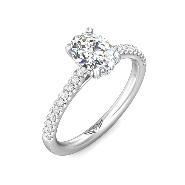 FlyerFit Micropave 14K White Gold Engagement Ring