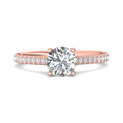 FlyerFit Micropave 18K Pink Gold Engagement Ring