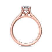 FlyerFit Micropave 18K Pink Gold Engagement Ring