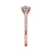 FlyerFit Micropave 18K Pink Gold Engagement Ring