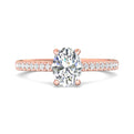 FlyerFit Micropave 14K Pink Gold Engagement Ring