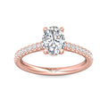 FlyerFit Micropave 14K Pink Gold Engagement Ring