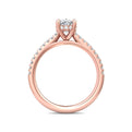 FlyerFit Micropave 14K Pink Gold Engagement Ring