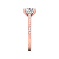 FlyerFit Micropave 14K Pink Gold Engagement Ring