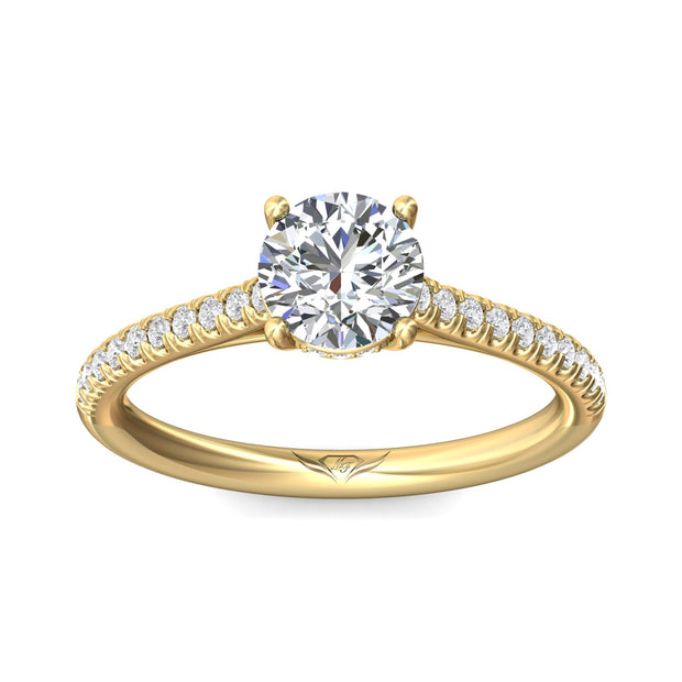 FlyerFit Micropave 14K Yellow Gold Engagement Ring