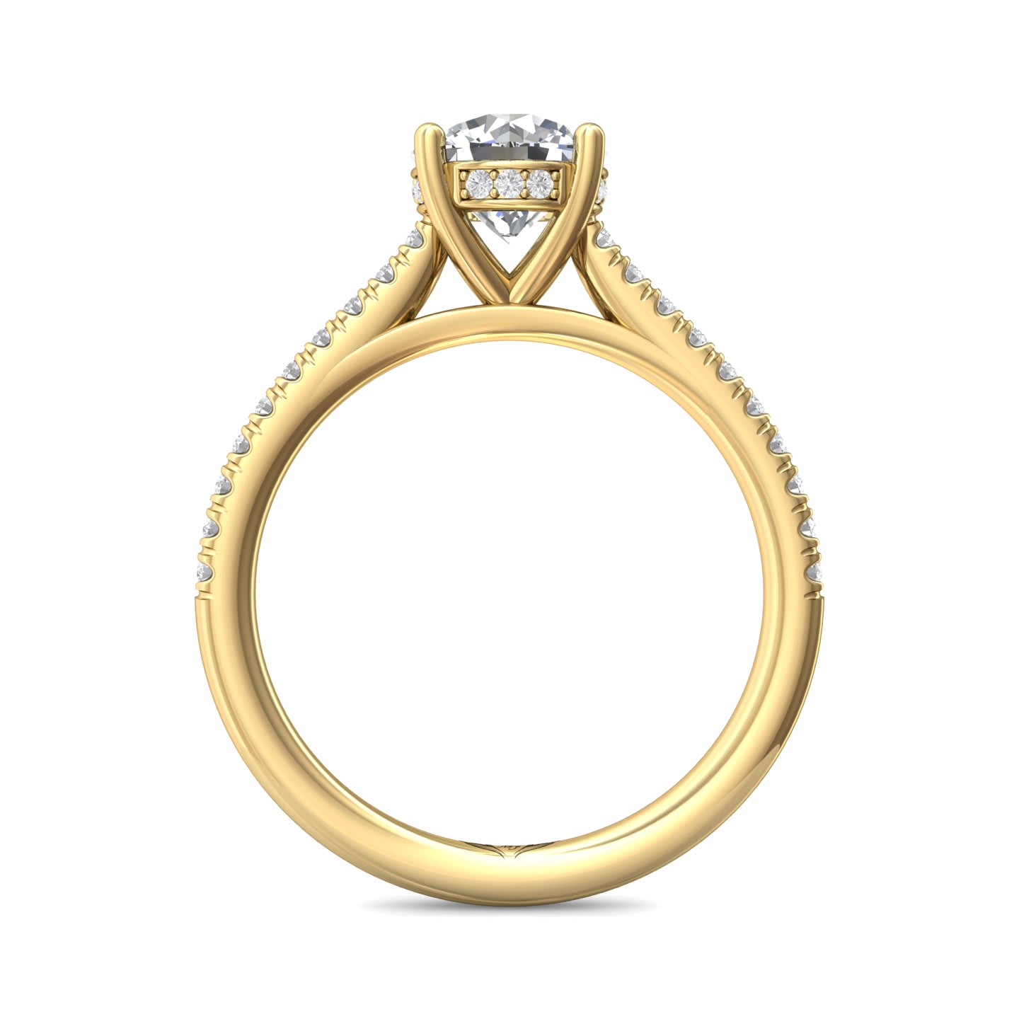 FlyerFit Micropave 14K Yellow Gold Engagement Ring