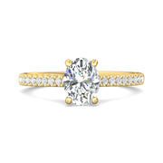 FlyerFit Micropave 14K Yellow Gold Engagement Ring