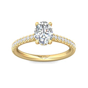 FlyerFit Micropave 14K Yellow Gold Engagement Ring