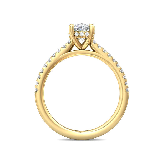 FlyerFit Micropave 14K Yellow Gold Engagement Ring