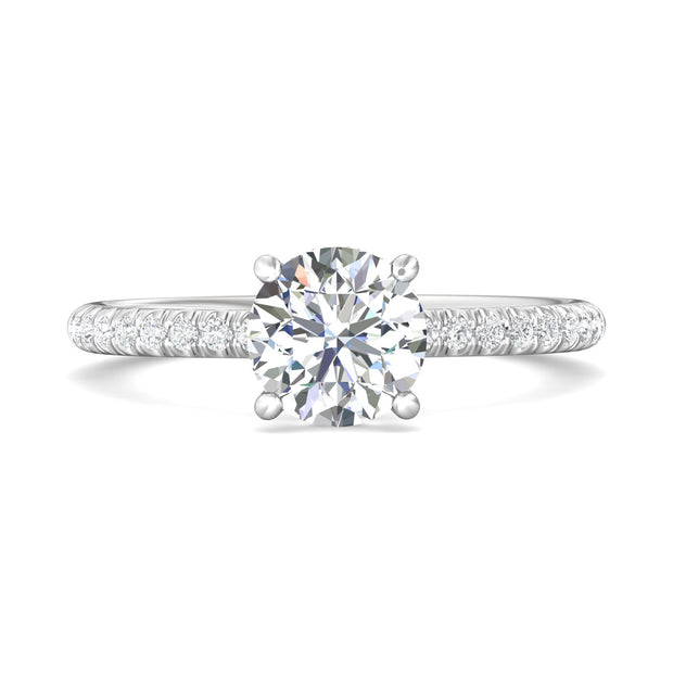 FlyerFit Micropave 14K White Gold Engagement Ring