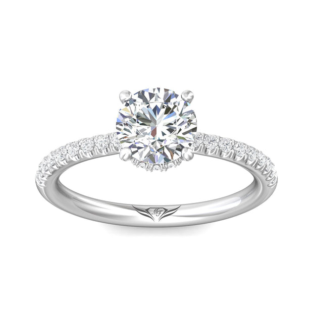 FlyerFit Micropave 14K White Gold Engagement Ring