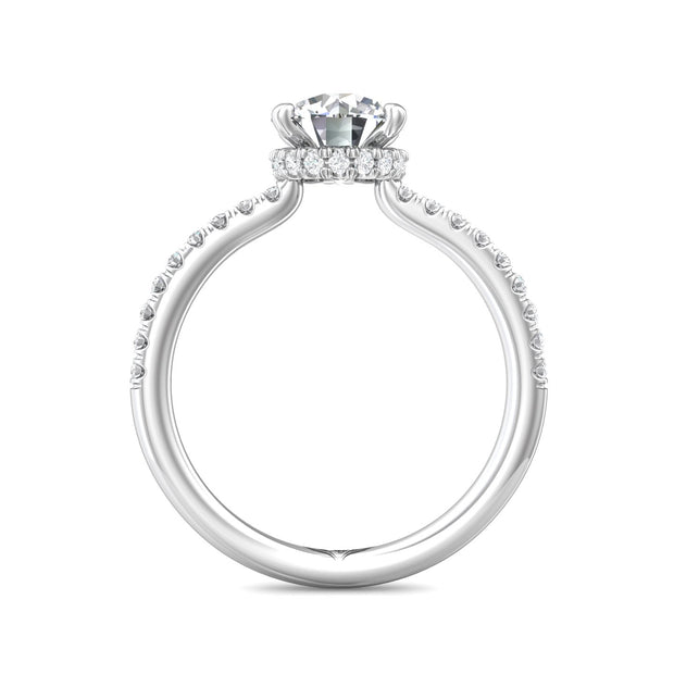 FlyerFit Micropave 14K White Gold Engagement Ring