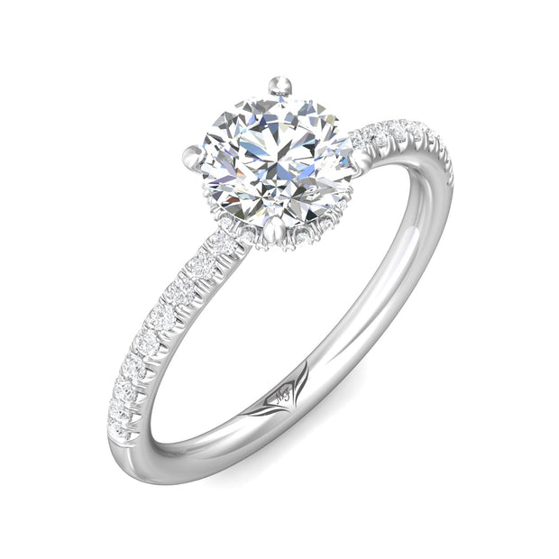 FlyerFit Micropave 14K White Gold Engagement Ring