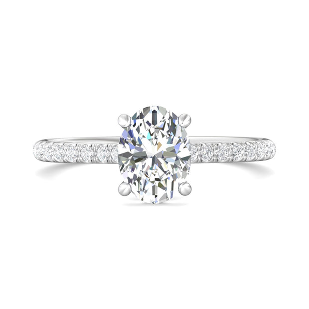 FlyerFit Micropave 14K White Gold Engagement Ring