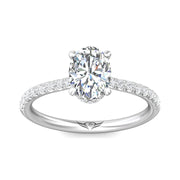 FlyerFit Micropave 14K White Gold Engagement Ring