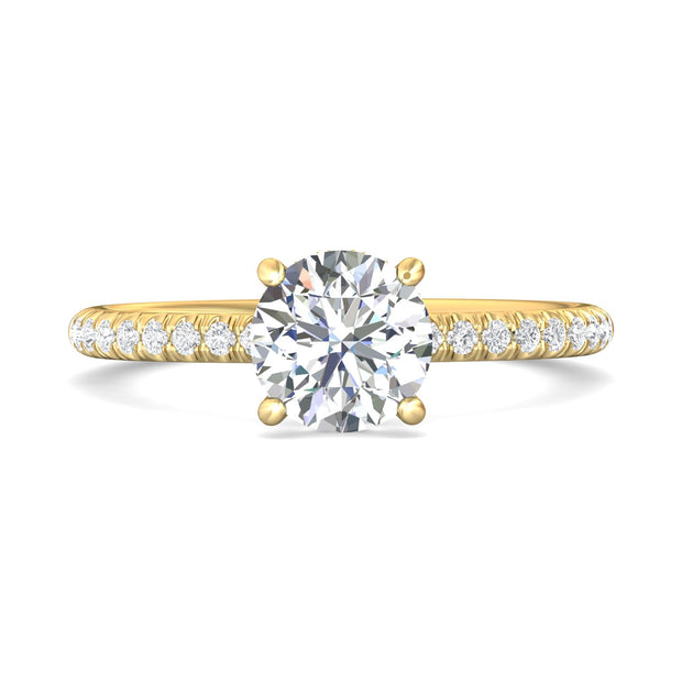 FlyerFit Micropave 14K Yellow Gold Engagement Ring