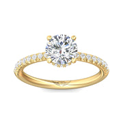 FlyerFit Micropave 14K Yellow Gold Engagement Ring