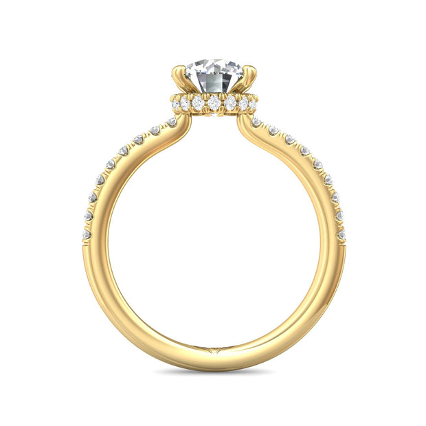 FlyerFit Micropave 14K Yellow Gold Engagement Ring