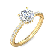 FlyerFit Micropave 14K Yellow Gold Engagement Ring