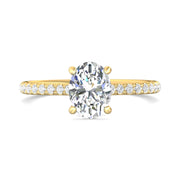 FlyerFit Micropave 18K Yellow Gold Engagement Ring