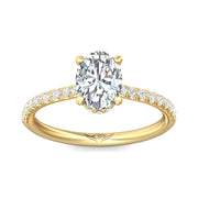 FlyerFit Micropave 18K Yellow Gold Engagement Ring