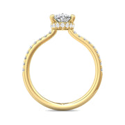 FlyerFit Micropave 18K Yellow Gold Engagement Ring