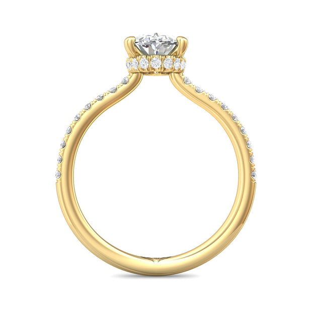 FlyerFit Micropave 18K Yellow Gold Engagement Ring