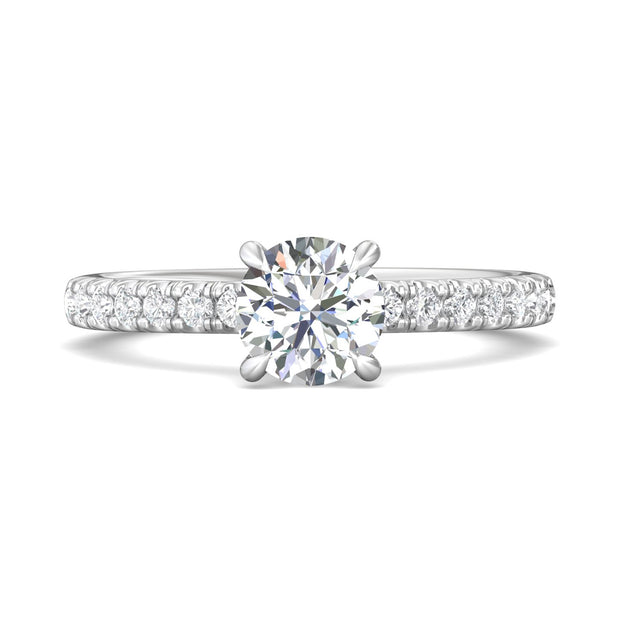 FlyerFit Micropave 14K White Gold Engagement Ring