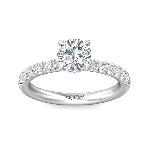 FlyerFit Micropave 14K White Gold Engagement Ring