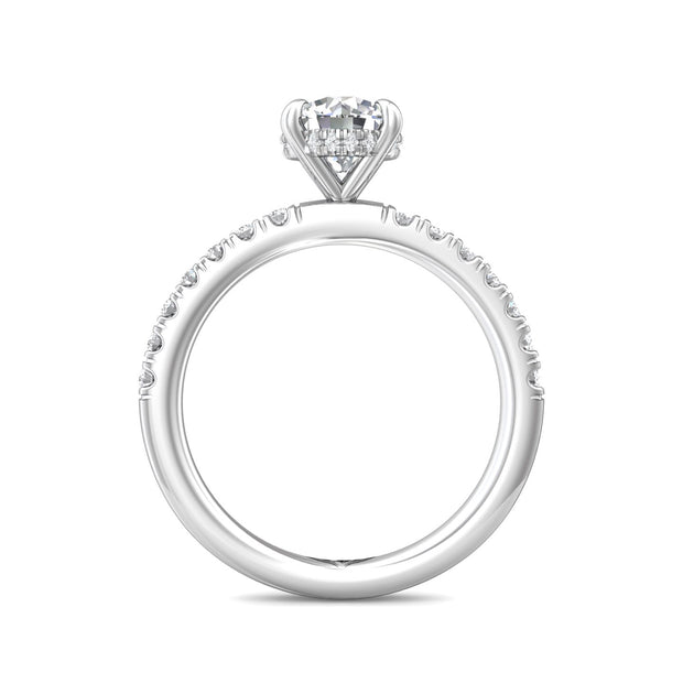 FlyerFit Micropave 14K White Gold Engagement Ring