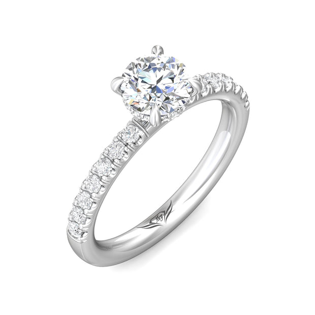 FlyerFit Micropave 14K White Gold Engagement Ring