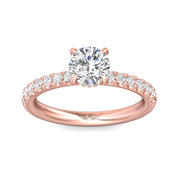 FlyerFit Micropave 14K Pink Gold Engagement Ring