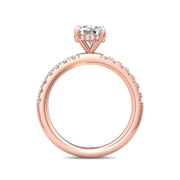 FlyerFit Micropave 14K Pink Gold Engagement Ring