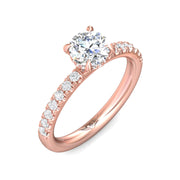 FlyerFit Micropave 14K Pink Gold Engagement Ring