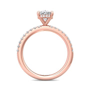 FlyerFit Micropave 18K Pink Gold Engagement Ring