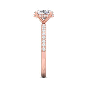 FlyerFit Micropave 18K Pink Gold Engagement Ring