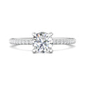 FlyerFit Micropave 18K White Gold Engagement Ring