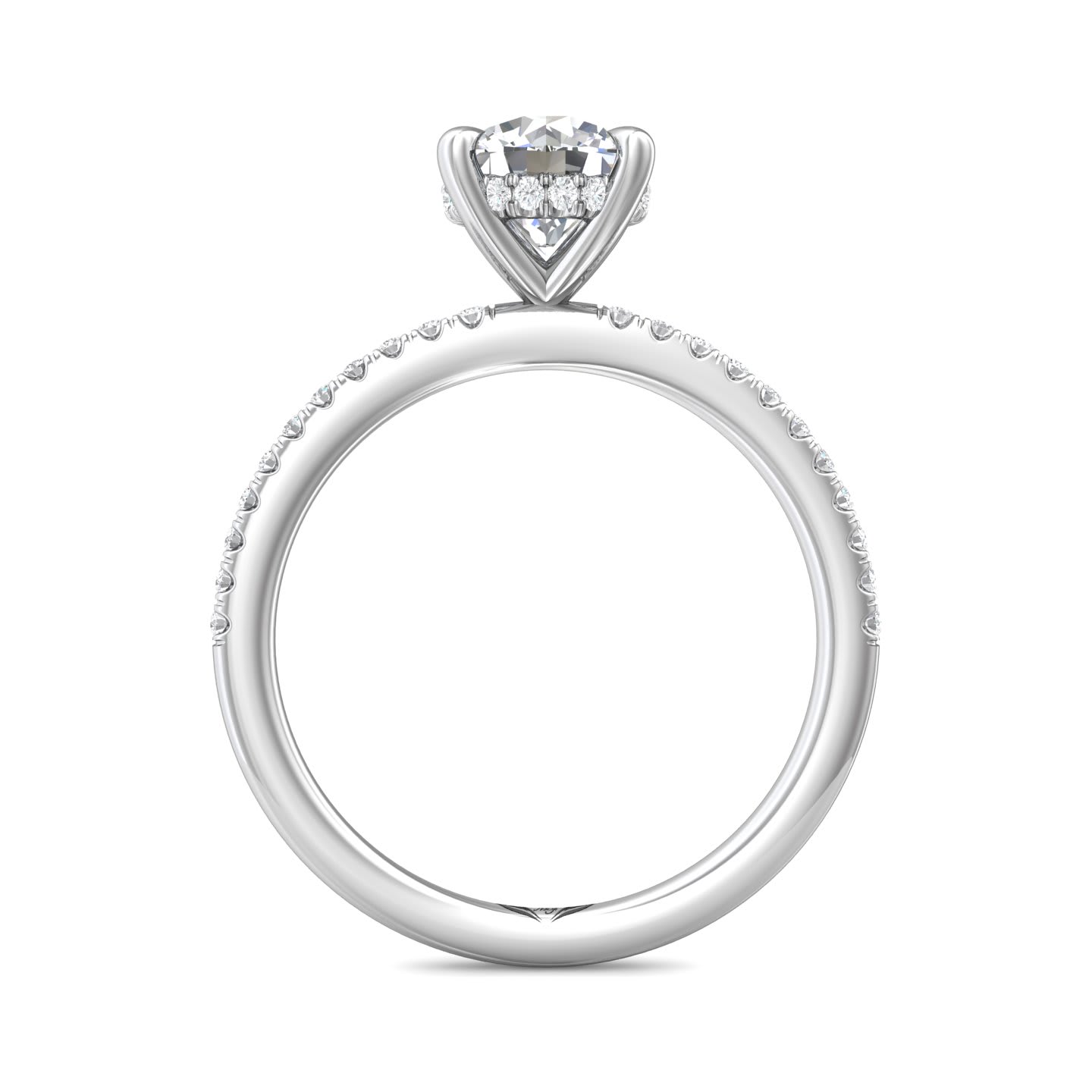 FlyerFit Micropave 18K White Gold Engagement Ring