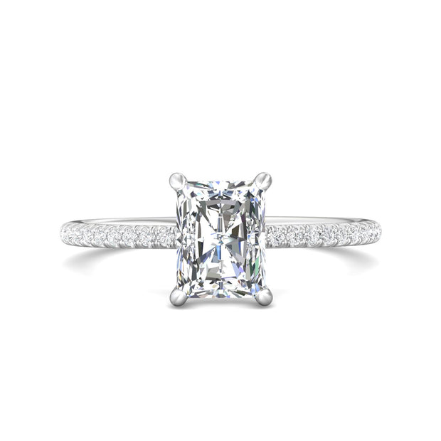 FlyerFit Micropave 18K White Gold Engagement Ring