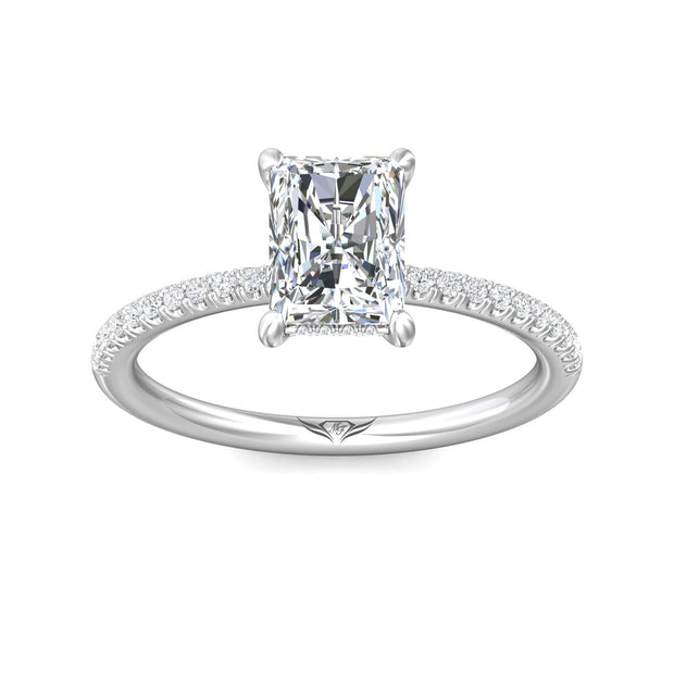 FlyerFit Micropave 18K White Gold Engagement Ring