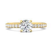 FlyerFit Micropave 18K Yellow Gold Engagement Ring