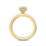 FlyerFit Micropave 18K Yellow Gold Engagement Ring