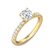 FlyerFit Micropave 18K Yellow Gold Engagement Ring