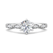 FlyerFit Micropave 14K White Gold Engagement Ring