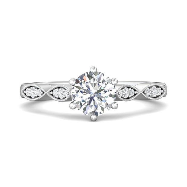 FlyerFit Micropave 14K White Gold Engagement Ring