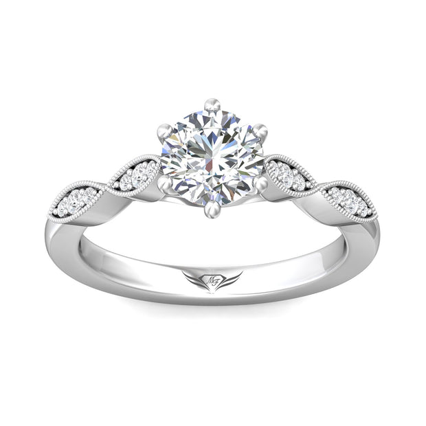 FlyerFit Micropave 14K White Gold Engagement Ring