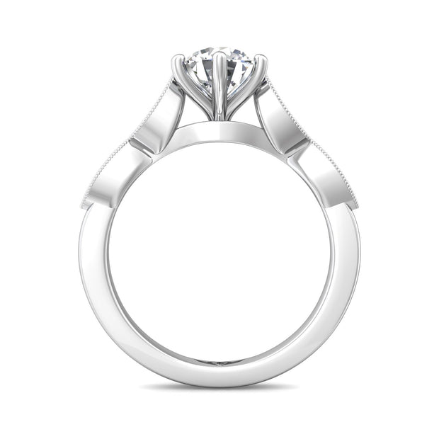 FlyerFit Micropave 14K White Gold Engagement Ring