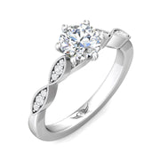 FlyerFit Micropave 14K White Gold Engagement Ring