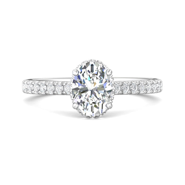 FlyerFit Micropave 14K White Gold Engagement Ring