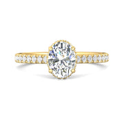 FlyerFit Micropave 14K Yellow Gold Engagement Ring